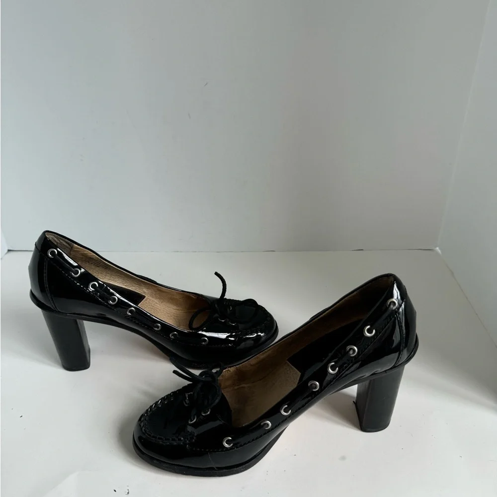 Michael Michael Kors Womens Tabitha Pump Size 8.5M Black Patent Block Heel - Picture 8 of 11